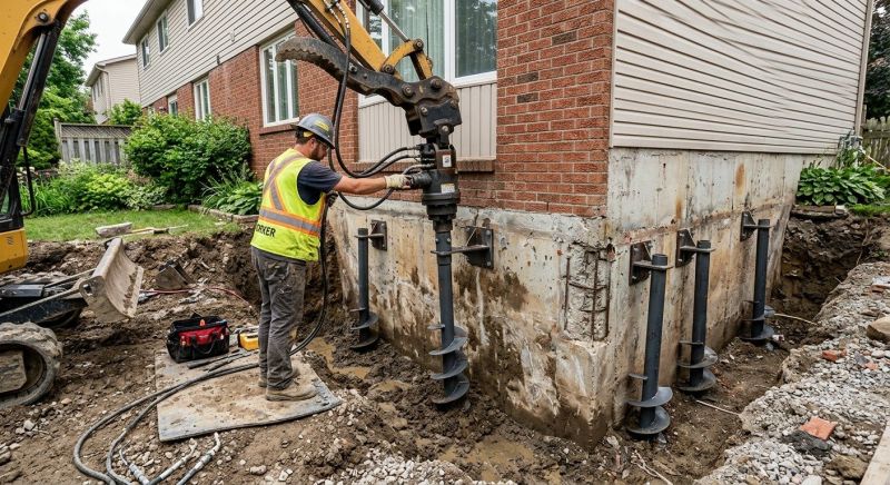 Helical Piers Installation in Maineville, OH