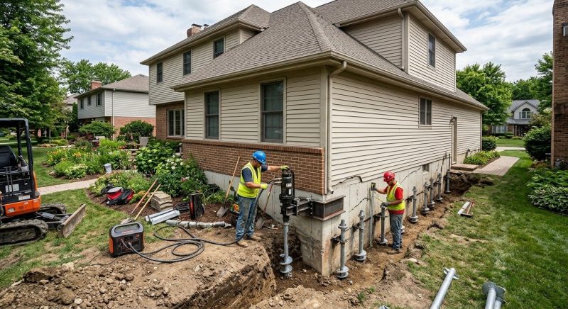 Helical Piers Installation in Maineville, OH