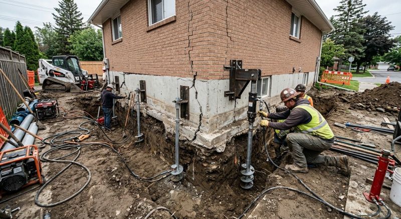 Sinking Foundation Repair in Amelia, OH
