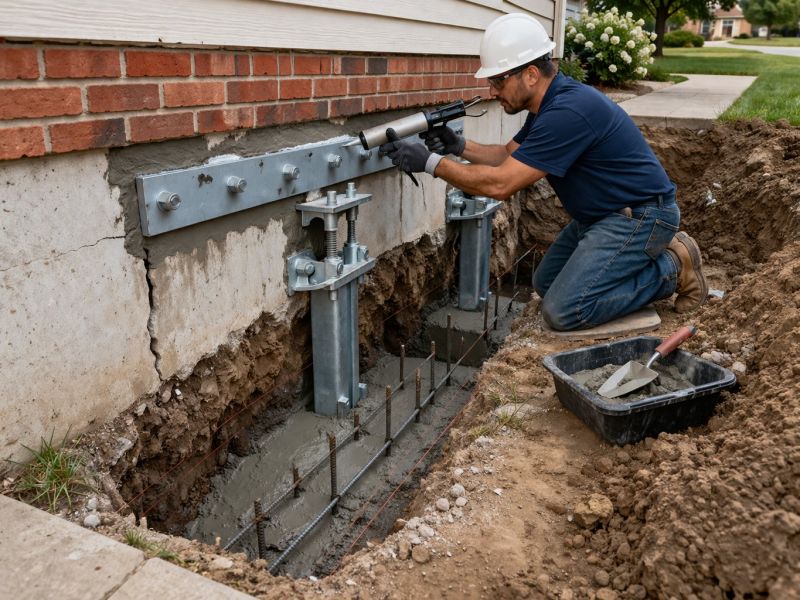 Sinking Foundation Repair in Lebanon, OH
