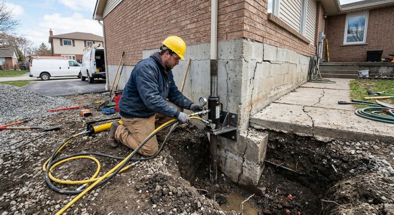 Sinking Foundation Repair in Williamsburg, OH